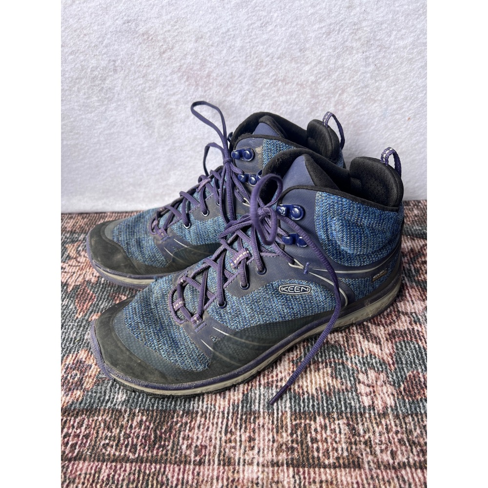 KEEN Terradora Waterproof Hiking Boots Blue Purple Mid Trail Shoes Womens